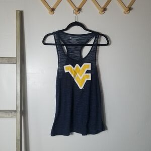 COLOSSEUM WOMEN'S WV BLUE TANK TOP WITH GOLD AND WHITE LOGO SIZE LARGE